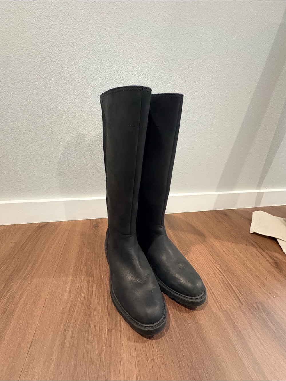 Teca Tall Black Leather Knee-High Boots